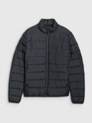4F Kurtka puchowa z wypełnieniem naturalnym męska - czarna S. Czarne kurtki męskie 4F, m, bez wzorów, z dzianiny, klasyczne, bez kaptura. Za 499.99 zł.