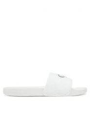Calvin Klein Jeans Klapki Slide Monogram Cv YM0YM01271 Biały. Białe klapki męskie Calvin Klein Jeans, bez wzorów, z jeansu, bez zapięcia. Za 109.99 zł.