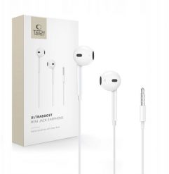 TECH-PROTECT ULTRABOOST MINI JACK EARPHONE CORE WHITE. Białe słuchawki douszne TECH-PROTECT. Za 39.36 zł.