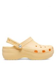 Crocs Klapki Classic Platform Pearl Clog 211231 Złoty. Żółte klapki damskie Crocs, bez wzorów, z tworzywa sztucznego, bez obcasa, bez zapięcia. Za 269.00 zł.