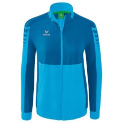 Damska marynarka do prezentacji Erima Six Wings. Fioletowe marynarki i żakiety damskie Erima, bez wzorów, eleganckie, bez kołnierzyka, bez ramiączek. W wyprzedaży za 242.00 zł.