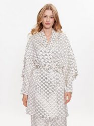 KARL LAGERFELD Szlafrok 225W2134 Biały Regular Fit. Białe szlafroki damskie KARL LAGERFELD, xl, bez wzorów, z wiskozy, bez ramiączek, bez kaptura. Za 619.99 zł.