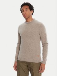 Barbour Sweter Patch Crew MKN0584ST51 Beżowy Regular Fit. Brązowe swetry męskie Barbour, m, bez wzorów, z wełny, bez kołnierzyka, bez ramiączek. Za 539.99 zł.