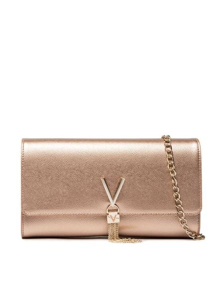 Valentino Torebka Divina VBS1R401G Złoty. Żółte torebki do ręki damskie Valentino, bez wzorów, ze skóry, bez dodatków. Za 219.99 zł.