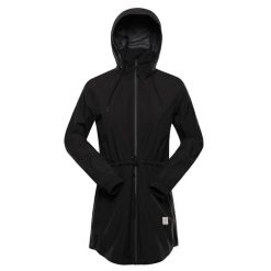 Kurtka damska miejska przeciwdeszczowa Alpine Pro Omona. Czarne kurtki sportowe damskie Alpine Pro, bez wzorów, bez ramiączek, bez kaptura, trekkingowe. Za 549.00 zł.