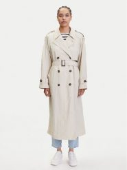 Tommy Hilfiger Trencz WW0WW45632 Beżowy Oversize. Brązowe płaszcze damskie Tommy Hilfiger, l, bez wzorów, z syntetyku, bez kołnierzyka, bez kaptura. Za 1,059.00 zł.