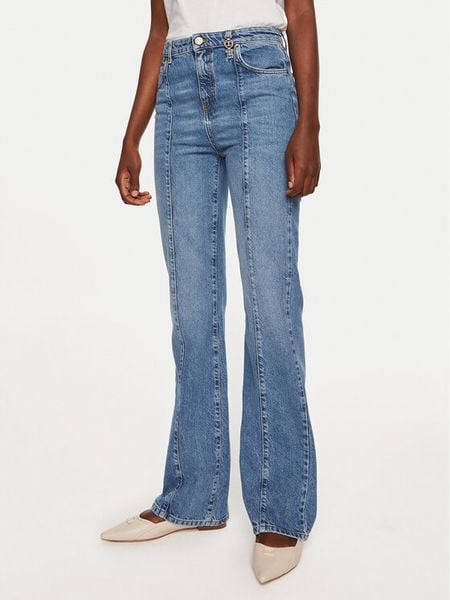TWINSET Jeansy 242TP2563 Niebieski Straight Fit. Niebieskie jeansy damskie Twinset, bez wzorów, z bawełny. Za 559.99 zł.