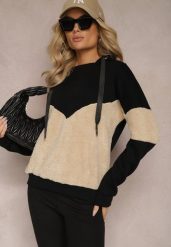 Czarna Bawełniana Bluza z Kapturem ze Ściągaczami i Polarem Eurynia. Czarne bluzy damskie Renee, bez wzorów, z bawełny, casualowe, bez ramiączek, z kapturem. Za 84.99 zł.