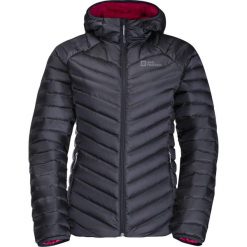Kurtka uniwersalna damska Jack Wolfskin Passamani Down Hoody. Czarne kurtki sportowe damskie Jack Wolfskin, l, bez wzorów, z materiału, bez ramiączek, z kapturem, trekkingowe. Za 811.00 zł.