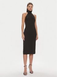 KARL LAGERFELD Sukienka koktajlowa 240W1307 Czarny Slim Fit. Czarne sukienki damskie KARL LAGERFELD, bez wzorów, z syntetyku, wizytowe, bez kołnierzyka, bez ramiączek. Za 1,029.00 zł.