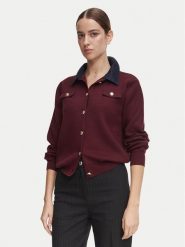 Morgan Kardigan 252-MJEANE Bordowy Regular Fit. Czerwone kardigany damskie Morgan, xl, bez wzorów, z syntetyku, bez kołnierzyka. Za 349.99 zł.