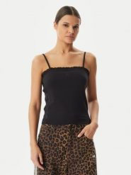 Adidas Top KC6437 Czarny Slim Fit. Czarne topy damskie Adidas, s, bez wzorów, z bawełny, bez kołnierzyka, bez ramiączek. Za 179.99 zł.