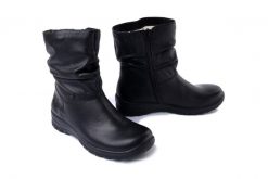 RIEKER TEX Z7193-00 black, botki damskie. Czarne botki damskie Rieker, na zimę, bez wzorów, bez obcasa, na koturnie, bez zapięcia. Za 399.90 zł.