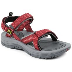 Sandały damskie Gobi 2.0 Tribal Red - outdoor - Czerwone. Czerwone sandały damskie SOURCE, bez wzorów, z gumy, bez obcasa, bez zapięcia. Za 459.30 zł.