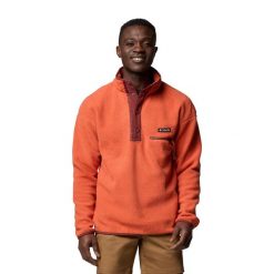 Bluza polarowa męska Columbia Helvetia II Half Snap. Brązowe bluzy sportowe męskie Columbia, l, bez wzorów, z polaru, bez kaptura, trekkingowe. Za 199.99 zł.