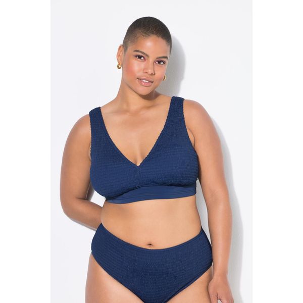 Damska Góra od bikini miękkie miseczki drobna faktura. Niebieskie bikini Ulla Popken, bez wzorów, z elastanu. Za 143.99 zł.
