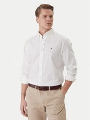 Tommy Hilfiger Koszula MW0MW42442 Biały Slim Fit. Białe koszule męskie Tommy Hilfiger, m, bez wzorów, z bawełny, bez kołnierzyka, bez ramiączek. Za 369.99 zł.
