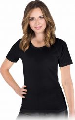 R.E.I.S. TS-EVORA - T-shirt damski z siateczki doskonała wentylacja idalny dla sportowców dzianina 100% poliester 130-135 g/m2 okrągły dekolt - czarny. Czarne t-shirty damskie R.E.I.S., l, bez wzorów, z dzianiny, bez kołnierzyka, bez ramiączek. Za 10.83 zł.