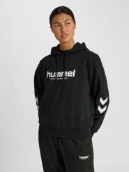 Bluza damska z kapturem Hummel Legacy 2.0. Czarne bluzy damskie Hummel, s, bez wzorów, z bawełny, klasyczne, bez ramiączek, z kapturem. Za 249.00 zł.