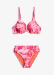 Bikini na fiszbinach (2 części). Czerwone bikini bonprix, bez wzorów. Za 74.99 zł.
