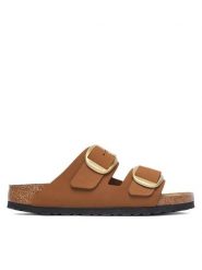 Birkenstock Klapki Arizona Big Buckle 1032989 Brązowy jasny. Brązowe klapki damskie Birkenstock, bez wzorów, ze skóry, bez obcasa, bez zapięcia. Za 674.99 zł.