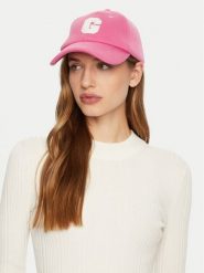 Guess Czapka z daszkiem AW5258 COT01 Różowy. Czerwone czapki damskie Guess, z aplikacjami, z bawełny. Za 109.99 zł.