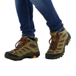 Buty trekkingowe Merrell Moab 3 Mid GTX brązowe. Brązowe buty zimowe męskie Merrell, bez wzorów, z gore-texu, bez obcasa, bez zapięcia. Za 723.40 zł.