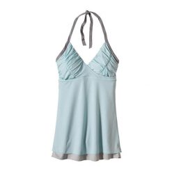Koszulka bez rękawów damska Patagonia Layered Mesh Halter Top PLRB. Niebieskie topy damskie Patagonia, l, bez wzorów, z meshu, sportowe, bez kołnierzyka, bez ramiączek. Za 164.14 zł.