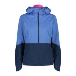 Kurtka softshell damska CMP Fix Hood. Niebieskie kurtki sportowe damskie CMP, m, bez wzorów, z materiału, bez ramiączek, z kapturem, trekkingowe. Za 509.99 zł.
