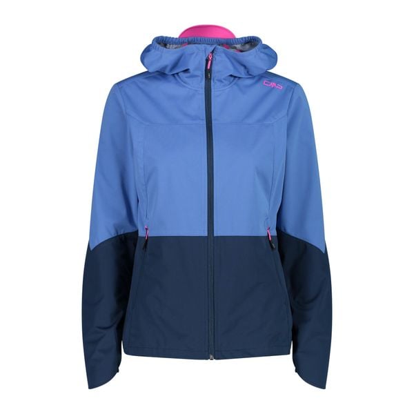 Kurtka softshell damska CMP Fix Hood. Niebieskie kurtki sportowe damskie CMP, m, bez wzorów, z materiału, bez ramiączek, z kapturem, trekkingowe. Za 509.99 zł.