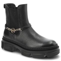 Czarne Botki Karino Modne Skórzane Ocieplane Buty Damskie. Czarne rajstopy i pończochy Karino, bez wzorów, ze skóry. Za 399.00 zł.