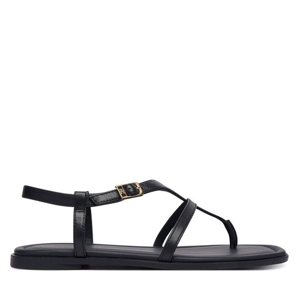 Sandały Tommy Hilfiger. Czarne sandały damskie Tommy Hilfiger, bez wzorów, bez obcasa, na płaskiej podeszwie, bez zapięcia. Za 359.99 zł.