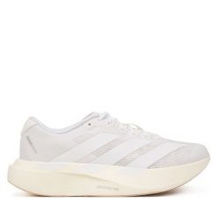 Buty do biegania adidas. Białe obuwie sportowe damskie Adidas, bez wzorów, bez zapięcia, do biegania. Za 649.99 zł.