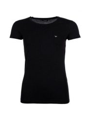 Emporio Armani Underwear T-Shirt EW000408 AF25571 UC001 Czarny Regular Fit. Czarne t-shirty damskie Emporio Armani Underwear, xl, bez wzorów, z wiskozy, bez kołnierzyka, bez ramiączek. Za 264.99 zł.