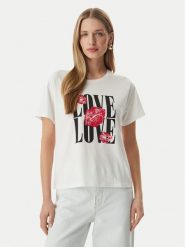 Morgan T-Shirt 261-DOVE Biały Regular Fit. Białe t-shirty damskie Morgan, l, bez wzorów, z bawełny, bez kołnierzyka, bez ramiączek. Za 129.99 zł.