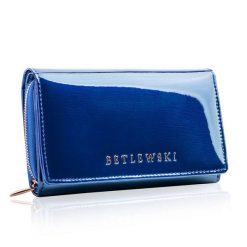 Portfel damski BETLEWSKI niebieski ZBPD-BS-513. Niebieskie portfele damskie Betlewski, z lakierowanej skóry. Za 139.99 zł.