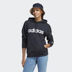 Bluza z kapturem Essentials Linear. Białe bluzy damskie Adidas, l, bez wzorów, klasyczne, bez ramiączek, z kapturem. Za 199.00 zł.