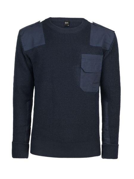 Sweter Brandit BW czarny 5018-8. Niebieskie swetry męskie Brandit, xl, bez wzorów, z bawełny, eleganckie, bez kołnierzyka, bez ramiączek. Za 150.20 zł.