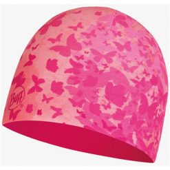 Czapka BUFF Polar & Ecostretch Beanie Butterfly. Czerwone czapki damskie Buff, na zimę, bez wzorów, z polaru. W wyprzedaży za 71.94 zł.