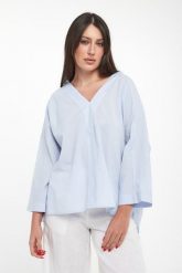 Koszula damska z lyocellu Pia ECOALF. Koszule damskie Ecoalf, l, bez wzorów, z lyocellu, bez kołnierzyka, bez ramiączek. Za 489.00 zł.