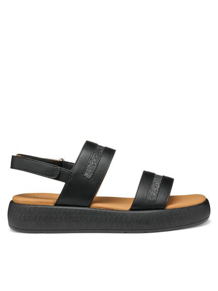 Geox Sandały D Camalei D550NC 0BCEW C9999 Czarny. Czarne sandały damskie Geox, bez wzorów, ze skóry, bez obcasa, na płaskiej podeszwie, bez zapięcia. Za 429.99 zł.