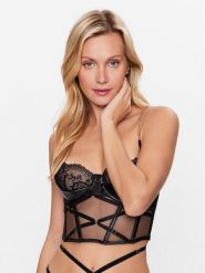 Hunkemöller Biustonosz top Hecate 199848 Czarny. Czarne biustonosze Hunkemöller, bez wzorów, z syntetyku, bez kołnierzyka, bez ramiączek. Za 279.99 zł.
