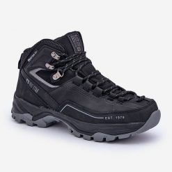 Buty Trekkingowe Męskie Big Star OO174341 Czarne. Czarne trekkingi męskie bez zapięcia. Za 398.92 zł.