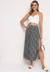 Czarna Spódnica Midi z Wiskozy z Mocnym Rozcięciem na Boku Aliratta. Czarne spódnice damskie Born2be, l, bez wzorów, z wiskozy, eleganckie, midi. Za 59.99 zł.