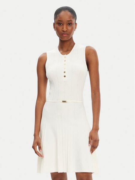 Marciano Guess Sukienka dzianinowa 5GGK26 5874Z Écru Regular Fit. Sukienki damskie Marciano Guess, z aplikacjami, z dzianiny, bez kołnierzyka, bez ramiączek. Za 409.99 zł.