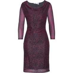 Sukienka siatkowa z nadrukiem bonprix czarno-różowy z nadrukiem. Czarne sukienki damskie bonprix, bez wzorów, bez kołnierzyka, bez ramiączek. Za 54.99 zł.