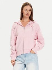 Calvin Klein Jeans Bluza Monologo LV047B270G Różowy Regular Fit. Czerwone bluzy damskie Calvin Klein Jeans, s, bez wzorów, z bawełny, bez ramiączek, bez kaptura. Za 379.99 zł.