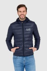 EA7 Kurtka puchowa granatowa. Niebieskie kurtki męskie EA7 Emporio Armani, m, bez wzorów, z puchu, bez kaptura. W wyprzedaży za 439.99 zł.
