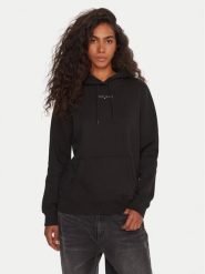 Tommy Jeans Bluza Linear DW0DW21963 Czarny Regular Fit. Czarne bluzy damskie Tommy Jeans, xs, bez wzorów, z bawełny, bez ramiączek, bez kaptura. Za 299.99 zł.