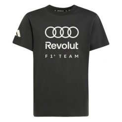 Młodzieżowa Koszulka Audi Formula One Team Dna Z Grafiką. Czarna bluzki damskie Adidas, m, bez wzorów, z dzianiny, eleganckie, bez kołnierzyka, bez ramiączek. Za 129.00 zł.